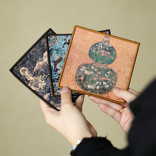 Handmade Brocade Waterproof Fulu Insulation Mat Zen Pot Mat Chinese Style Household Single Anti-Scalding Tea Coaster Tea Set Accessories