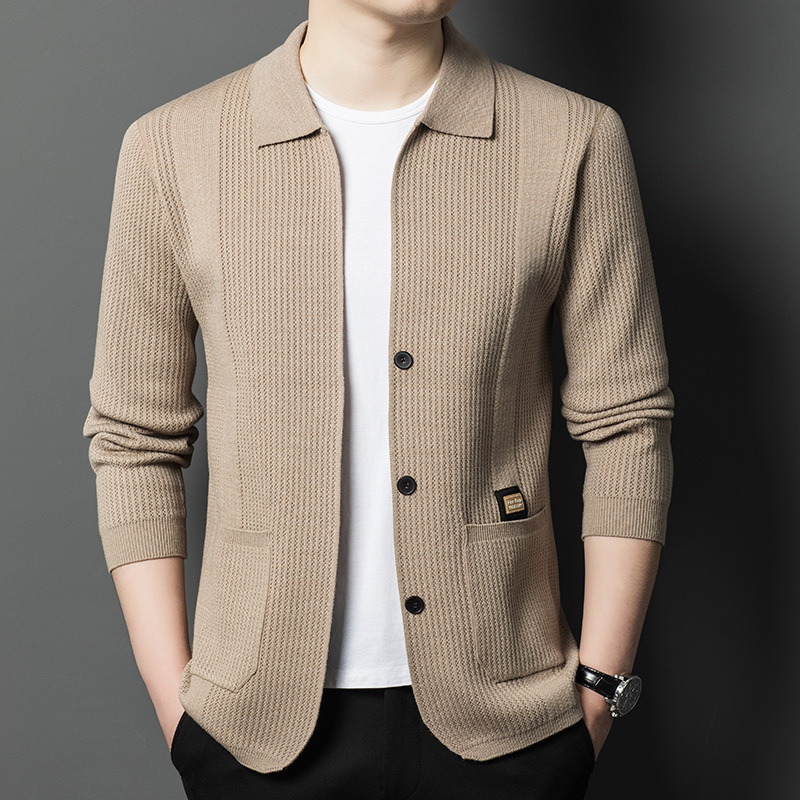 2025 Spring and Autumn New Youth Men's Knitted Cardigan Sweater Men's Jacket Men's Casual Solid Color One Piece Dropshipping 2025 Spring and Autumn New Youth Men's Knitted Cardigan Sweater Men's Jacket Men's Casual Solid Color One Piece Dropshipping