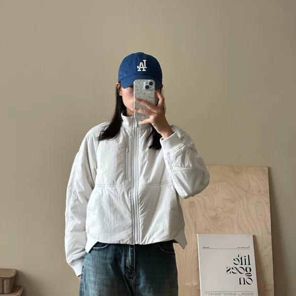 Lulup Cotton Flight Jacket Sports Cotton Coat Korean Style Zipper Cotton Jacket Short Stand Collar Coat Cotton Clothing Women Winter White Version
