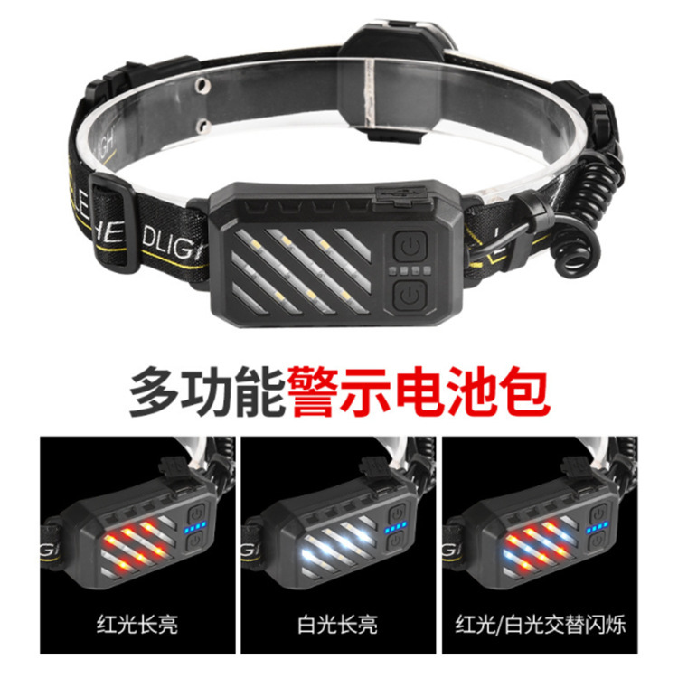 Transfronterizos rojo y blanco camping LED al aire libre prospectores cargables impermeables COB inundación luz intensa luz XPG perlas pescar faro image 4