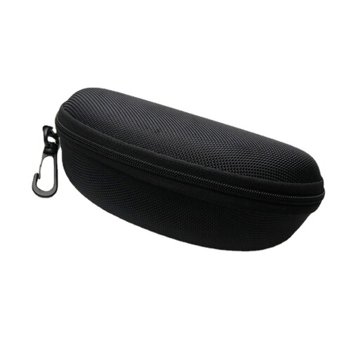 Black brushed surface hard cardboard box with hook, EVA zipper sunglasses packaging hard cardboard sunglasses box