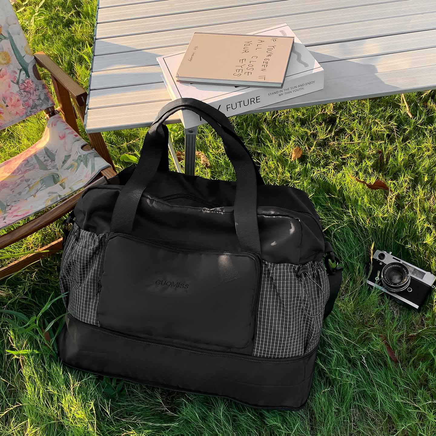 Nueva bolsa de viaje de gran capacidad de separación seca y húmeda bolsa de ejercicio bolsa de viaje corto portátil bolsa de equipaje de alto valor facial