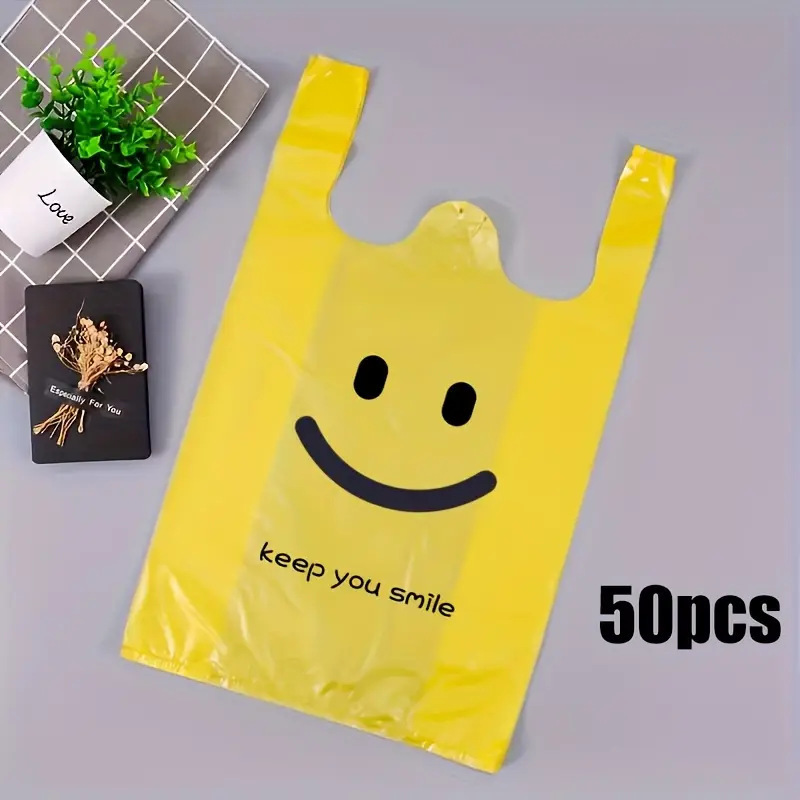 スマイリーフェイスビニール袋スーパーマーケット食品コンビニエンスバッグAmazon TEMUベストセラーモデルはカスタマイズ可能で工場から直接発送できます|undefined