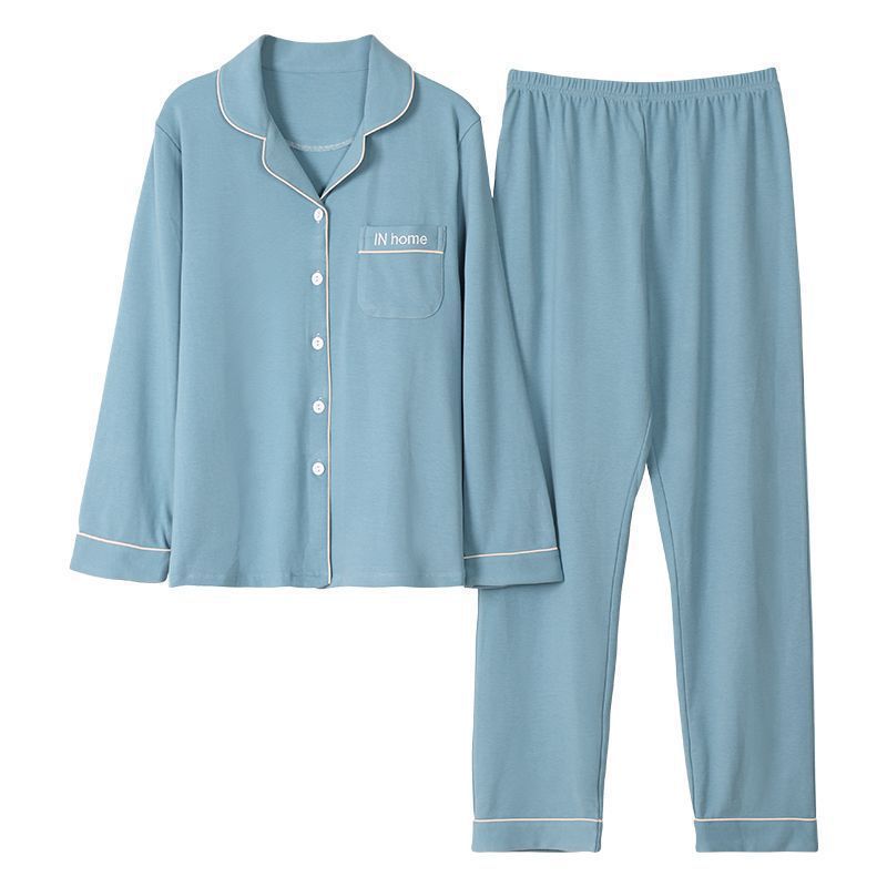 Cardigan de mangas largas pijamas de algodón de primavera y otoño collar madres jóvenes y de mediana edad 2023 nuevo conjunto de ropa para el hogar