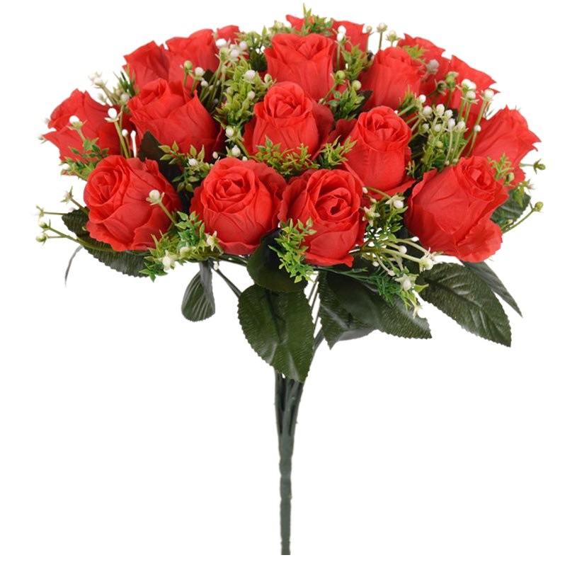 Ramo de flores artificiales de seda, decoración de boda o salón, ramo de rosas elegante