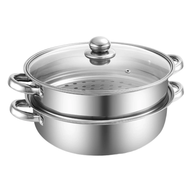Пароварка из нержавеющей стали Однослойная кастрюля для супа двухслойная трехслойная Пароварка для супа бытовой горячий горшок утолщенный подарок 28 см 30 см