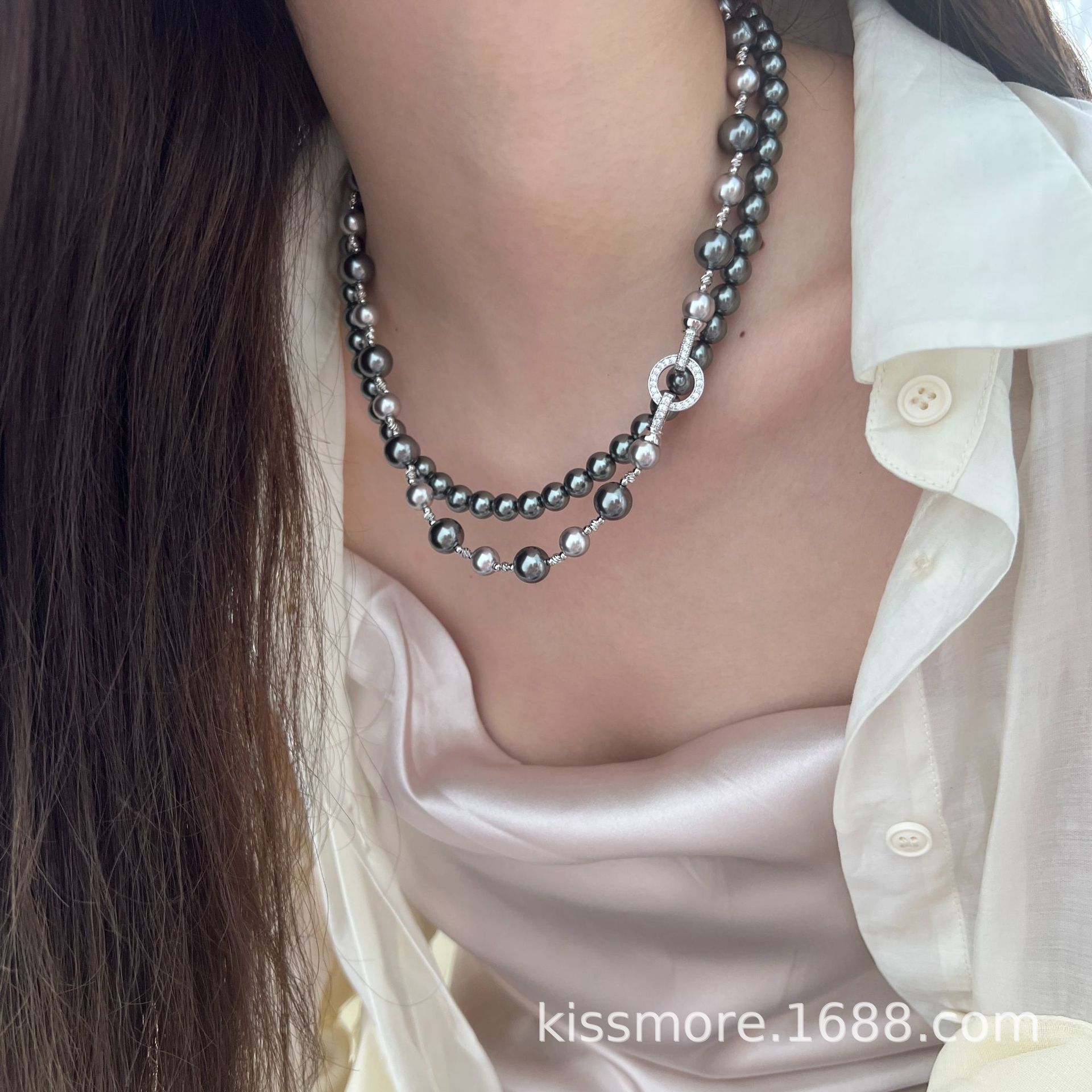灰色间隔满钻珍珠圆环扣项链18.jpg
