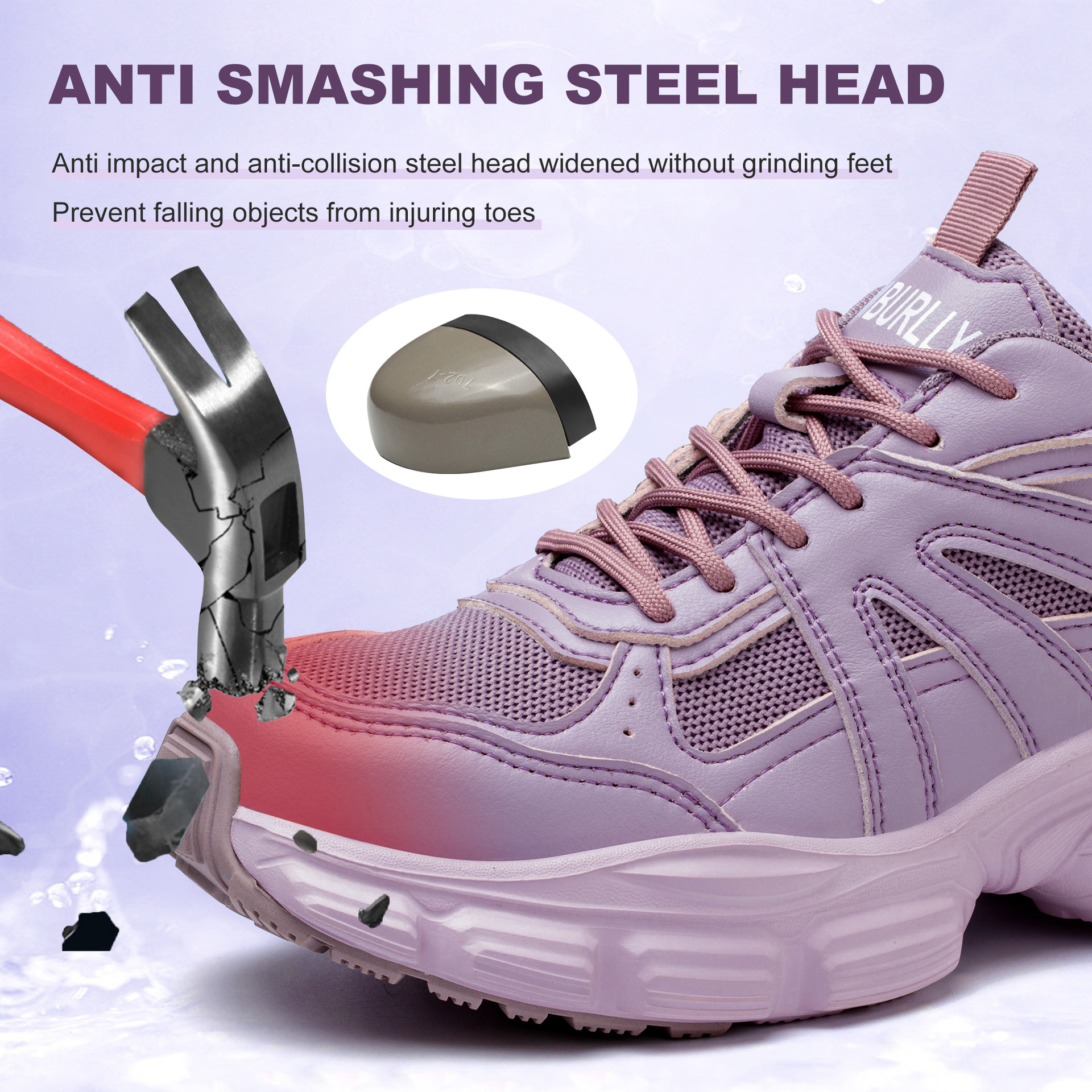 Cross-border labor safety shoes for women, anti-punching and anti-piercing all-season steel toe safety protective shoes.