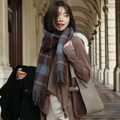 scarf winter the republic of korea Dongdaemun lattice scarf Cashmere student keep warm Collar ins Shawl wholesale
