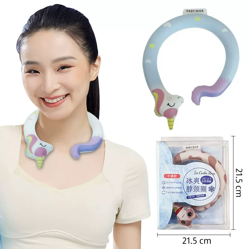 跨境热销大号挂脖冰圈夏季卡通冰凉圈降温神器可循环使用冰凉圈
