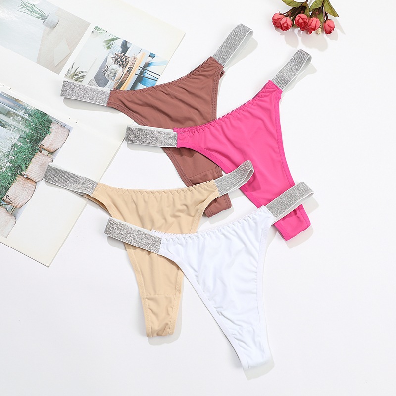 Color Block Low Waist Thong Panties display picture 12