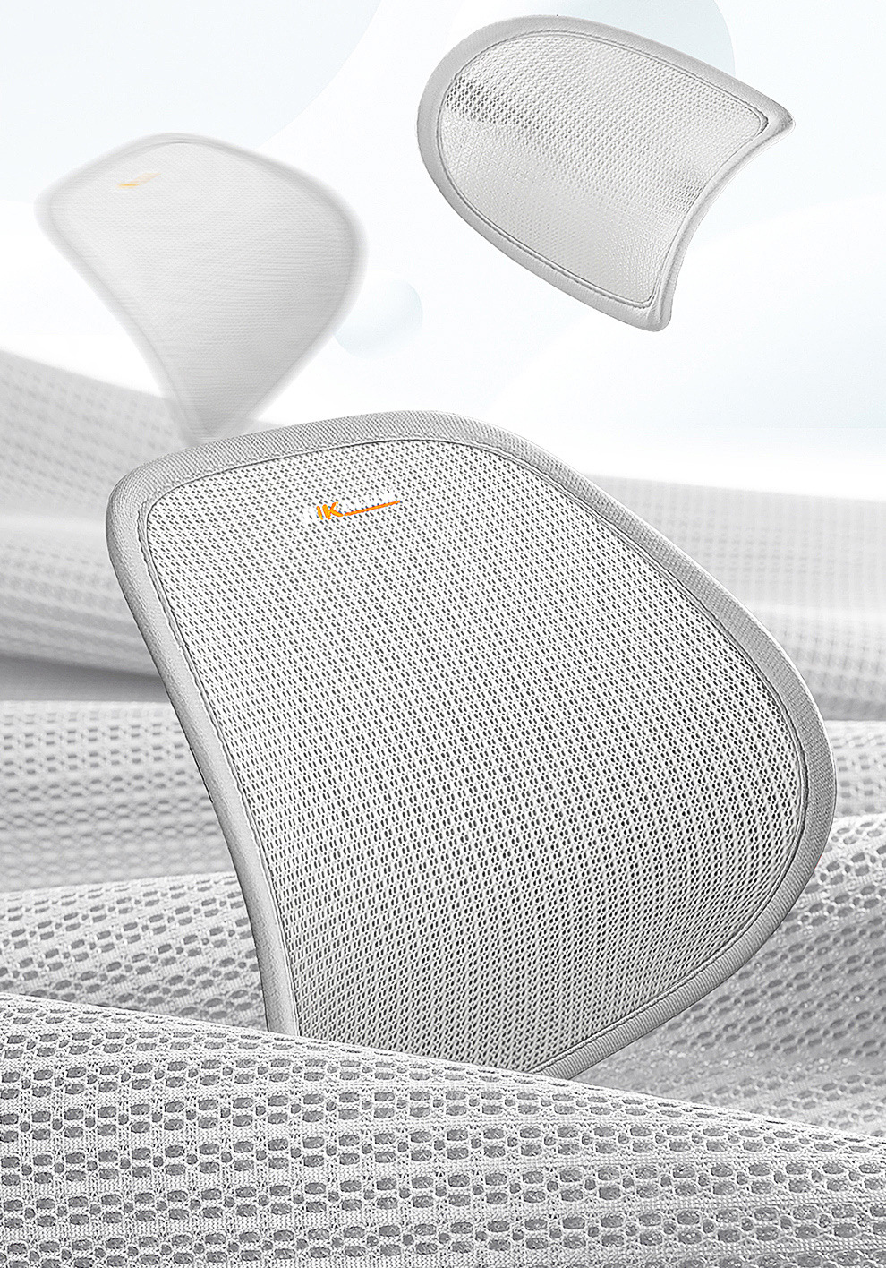 New Model of Car Lumbar Support, Headrest, and Neck Support, Breathable Car Seat Backrest with Optional Logo