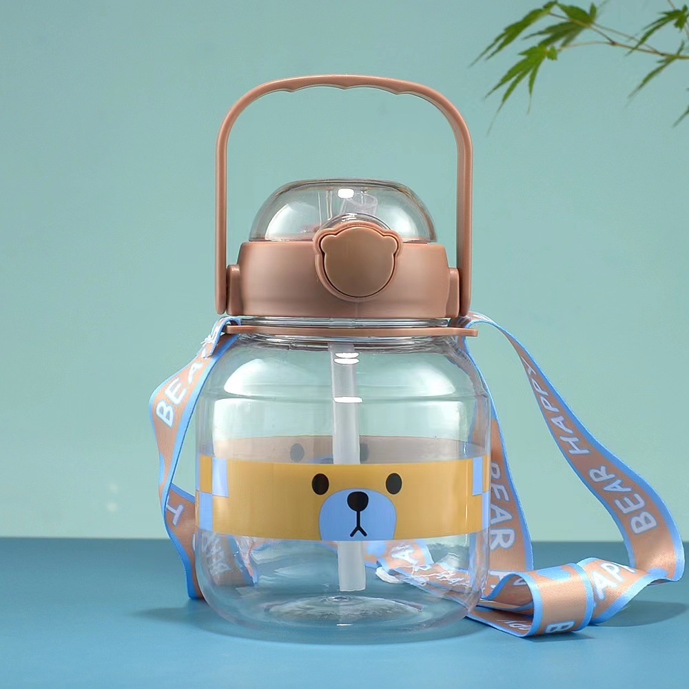 Botella de agua infantil portátil, plástico de gran capacidad