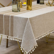 B 70127 Cotton linen waterproof tablecloth �����ˮ����С��