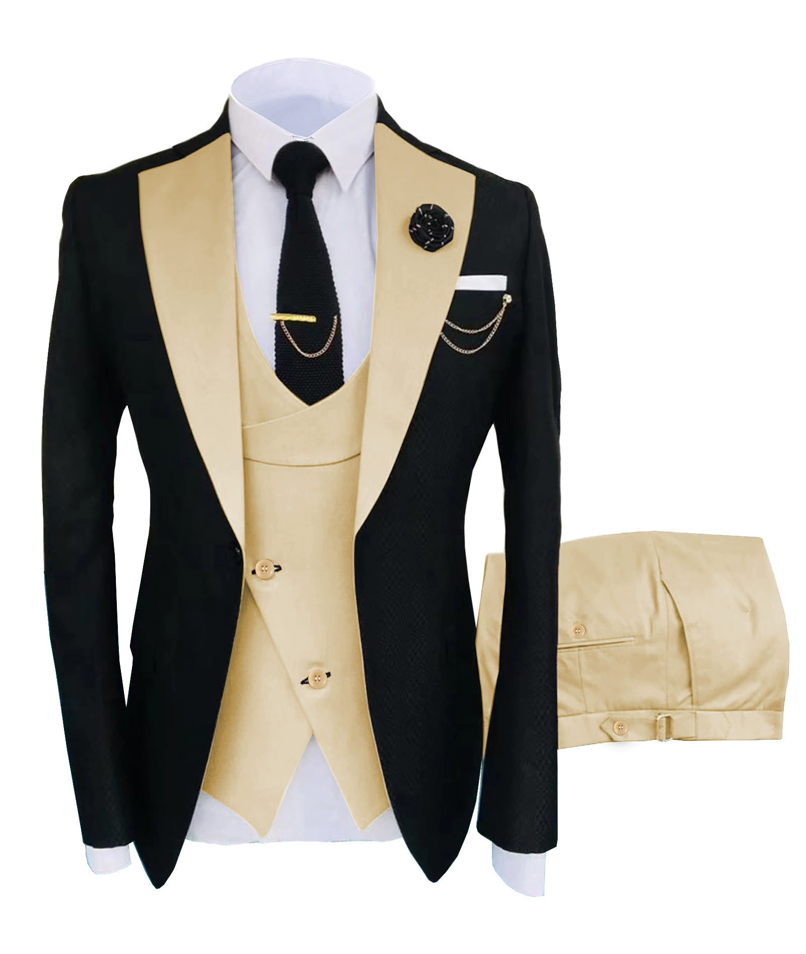 Классический костюм куртка, свадебное платье, жилет, брюки, набор, slim fit