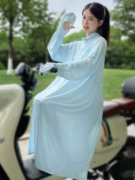 Cycling Electric Motorcycle Sunscreen Clothing Women's Outer Wear Long Sunshade Windproof Sunscreen Clothing Anti-walking Sunshade Shirt Women's Summer