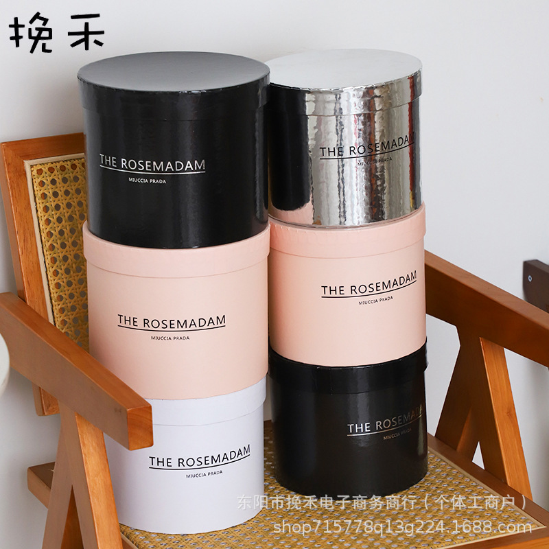 挽禾 奥斯卡小抱抱桶鲜花银色手捧圆形插花桶diy气球花束花店资材