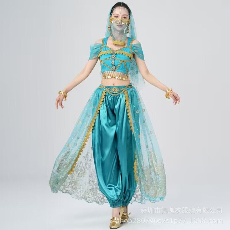 Princess Jasmine Cos Dance Suit Exotic Indian Dance Table Performance Suit Female Western Princess Costume Stage Costume