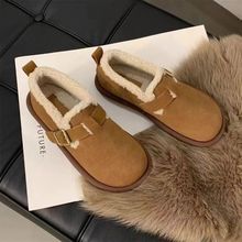 2024春节新款ins超火百搭勃肯女学生鞋复古一脚蹬软底防滑保暖鞋