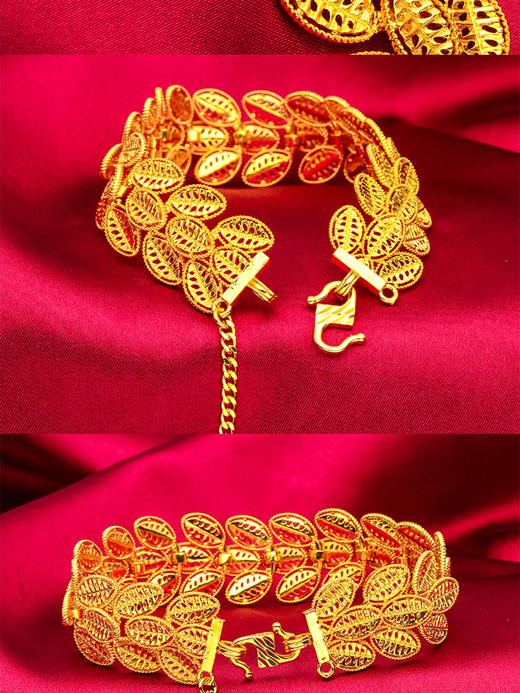 Bracciale unisex alla moda con foglia d'albero, bracciale a tesa larga con foglia_voghion.com