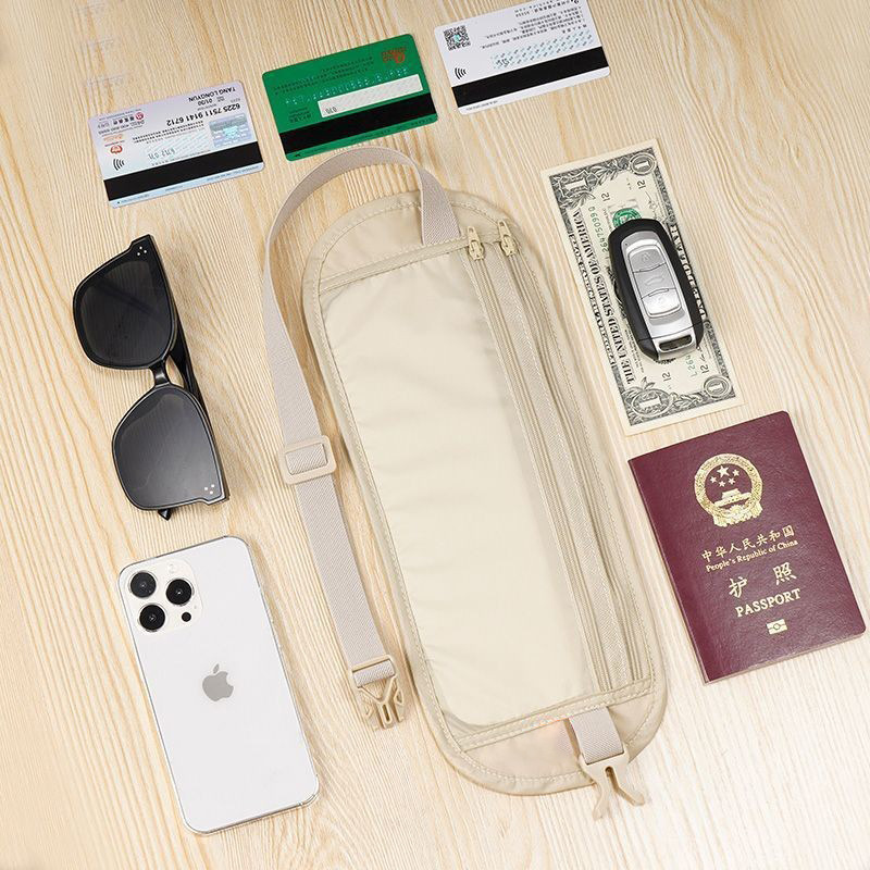 Spot Wholesale Anti-Theft Bag, Personal Waist Bag, Overseas Travel Sports, European Men's and Women's Invisible Thin Passport Bag Wallet