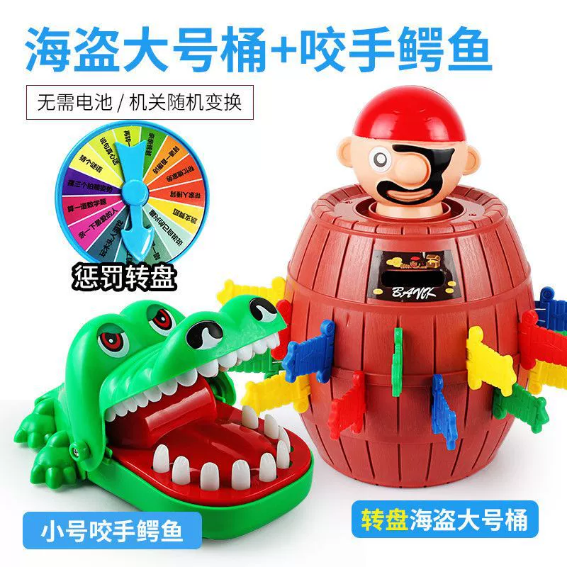 Crocodile, toy for boys, bites finger