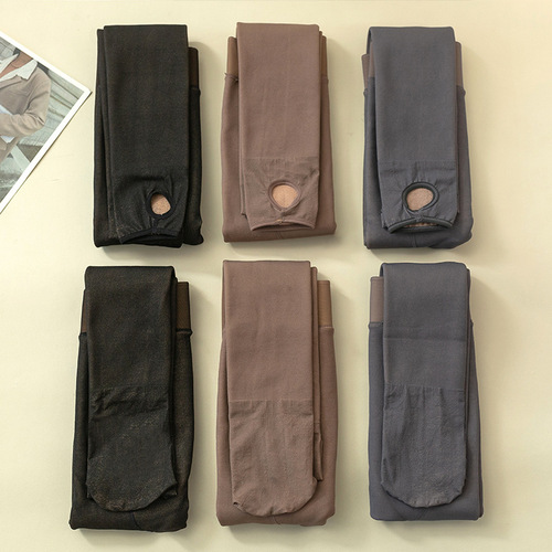 Winter and Autumn Fleece Black Sheer Leggings for Women Cross-border Plus Size Leggings, Air Hostess Grey One-piece Pantyhose Sexy Leggings