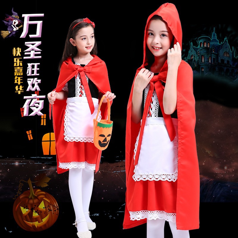 Halloween cosplay Children's Costume New Masquerade Costume Girl Little Red Riding Hood Princess Dress