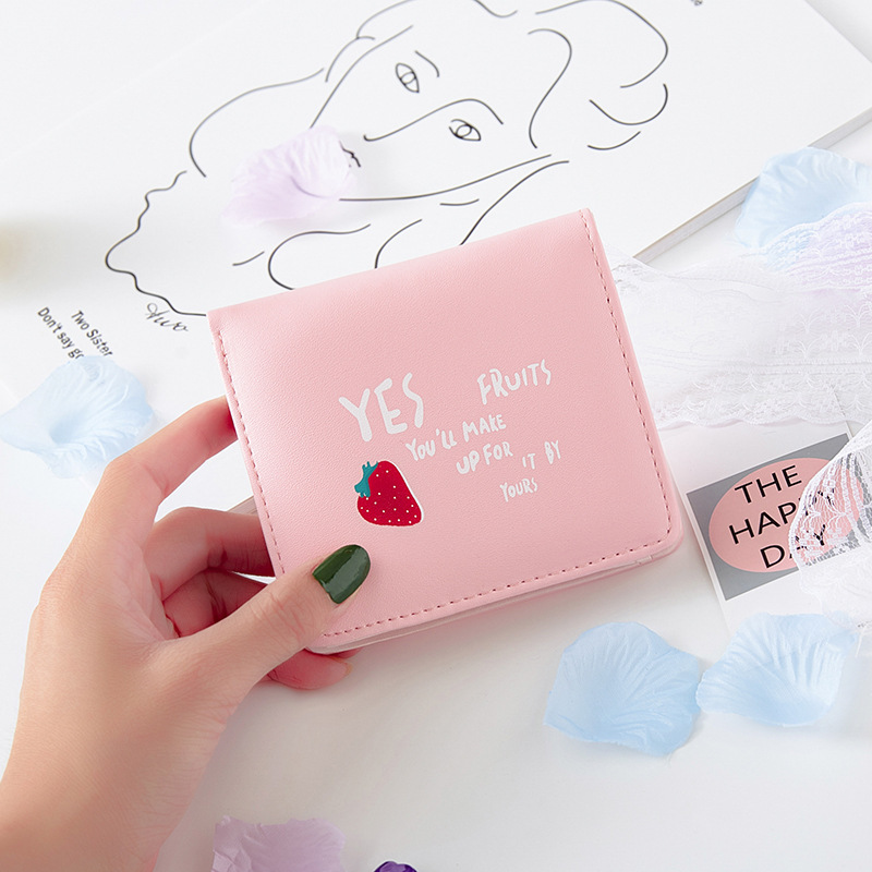 2020新款女士短款钱包学生韩版小清新水果两折零钱包多卡位钱夹