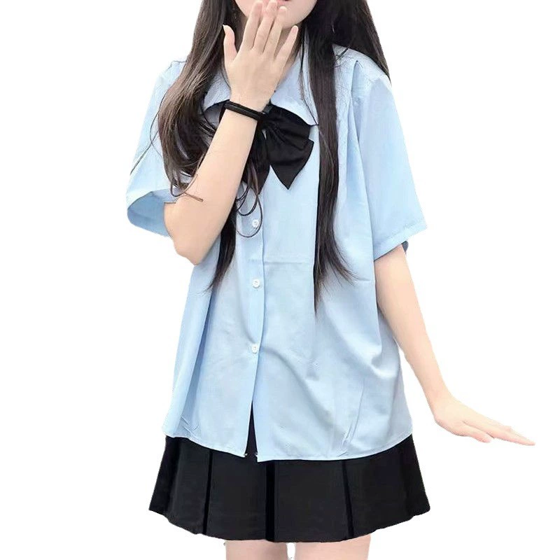 Настоящая pleated skirt ученика, летняя рубашка, милая кукла, форма, набор, круглая воротничок, воротник куклы