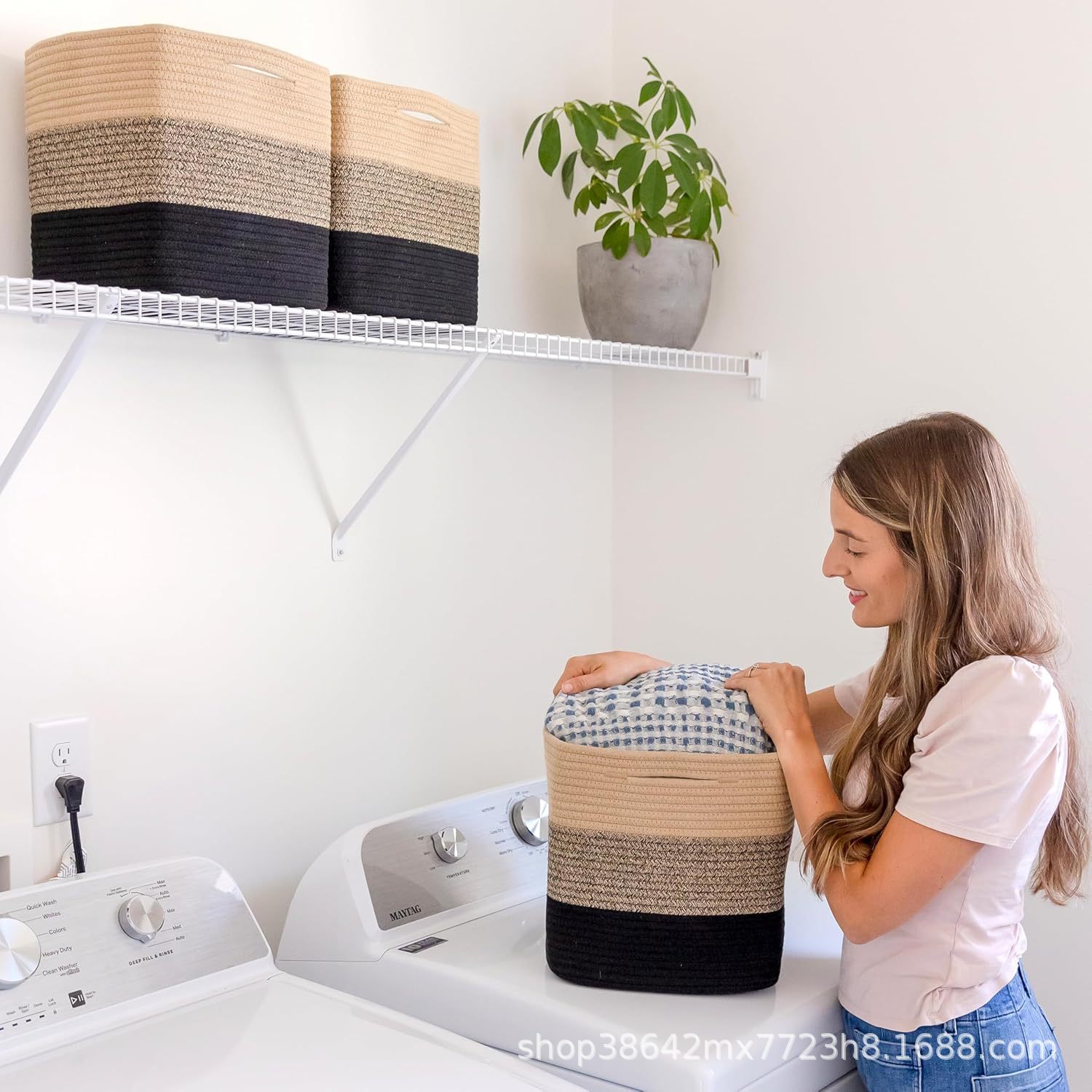 Amazon ofrece una cesta de ropa sucia de algodón para juguetes para bebés, estantes de almacenamiento de armario, cesta de toallas de baño plegable