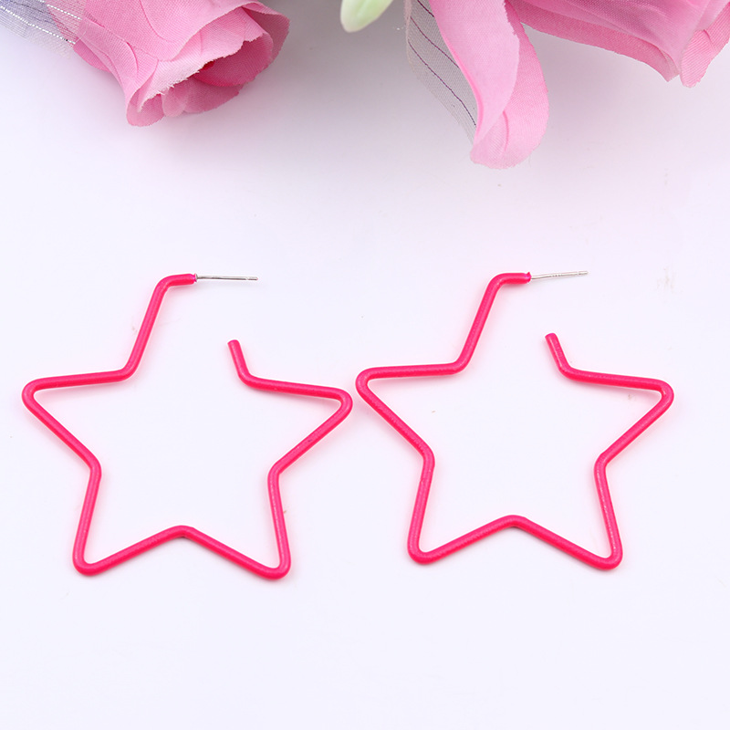 Simple Style Star Heart Shape Arylic Stoving Varnish Women's Earrings 1 Pair display picture 12