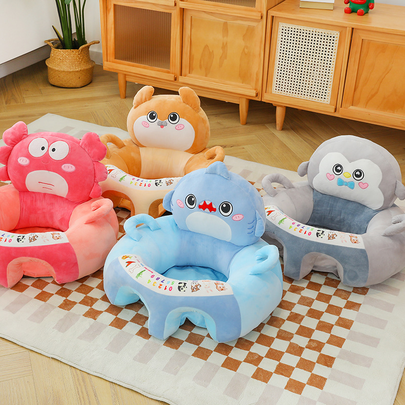 Nuevo bebé para aprender a sentarse en el sofá de dibujos animados para bebés pequeños, ejercicio de asiento anti-caída para niños de la serie marina, asiento transfronterizo