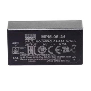 明纬电源 MPM-05-15   5W 高信赖性的绿色医疗基板型电源