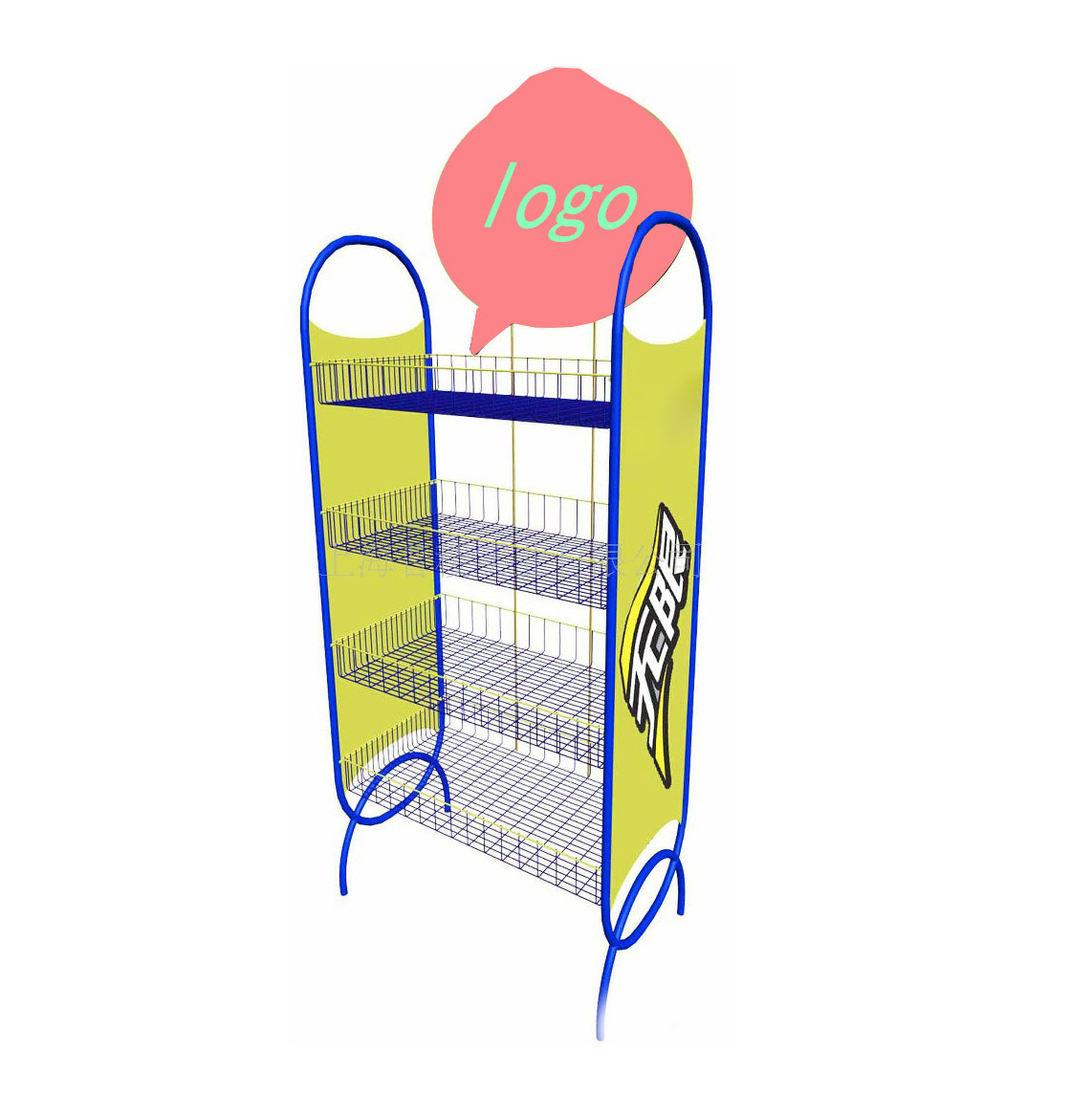 加工生产五层拆装商超展示架饮料食品百货商品落地式置物促销货架