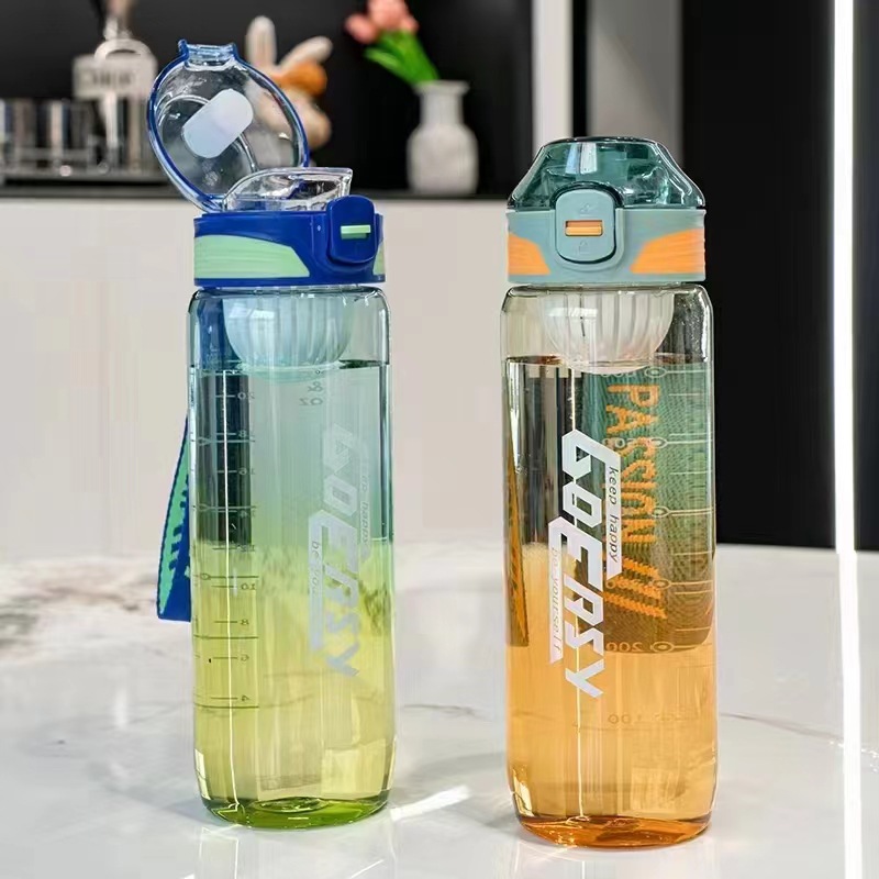 Tianyi-0955 nueva taza de plástico 750ml moda deportes estilo fresco taza de plástico cuerda conveniente taza de plástico