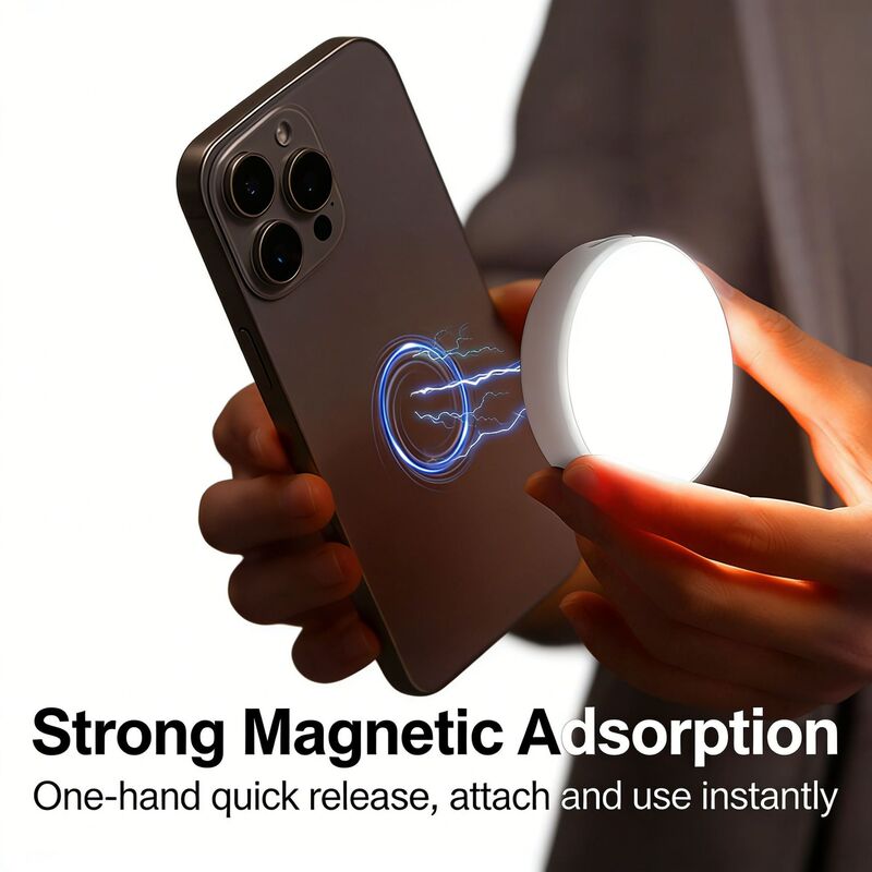 Magnetic Mobile Phone Fill Light, Outdoor Portable Live Broadcast Photography Lighting Light, Photography Portrait Facial Fill Light Handheld Light