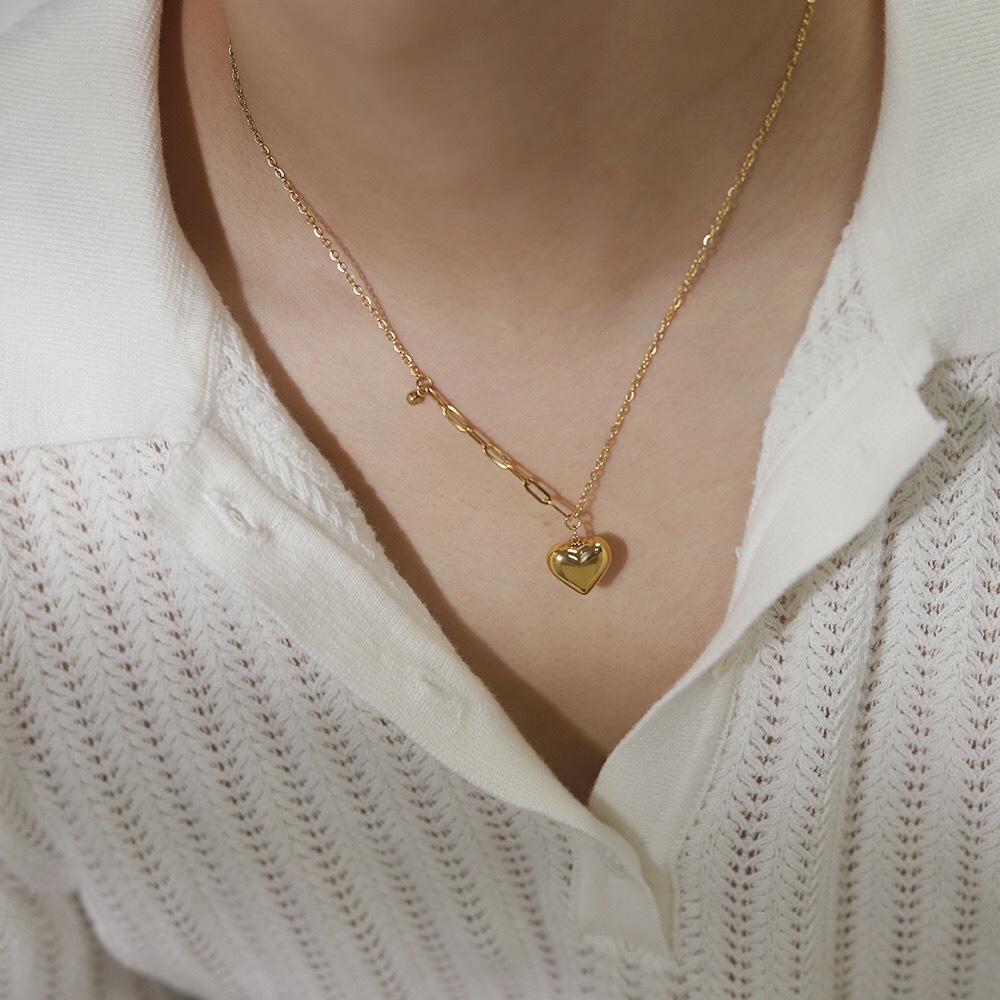 Fashion Heart Shape Titanium Steel Pendant Necklace Colorza_colorza_5