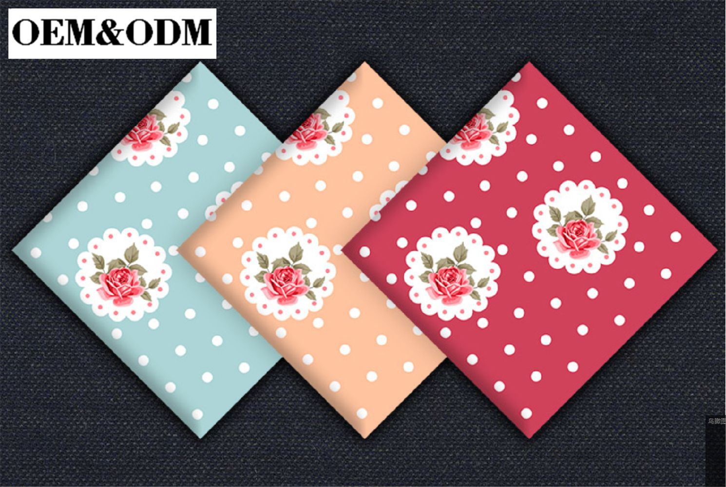 45cm全棉印花女帕 高檔日式女士手絹方巾 純棉口袋巾可定制款花型