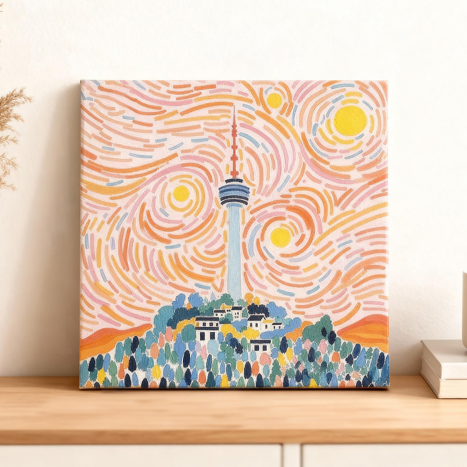 Transfronterizo nuevo mundo pinturas al óleo digital con marco diy acrílico rellenado a mano curar pinturas decorativas paisajísticas