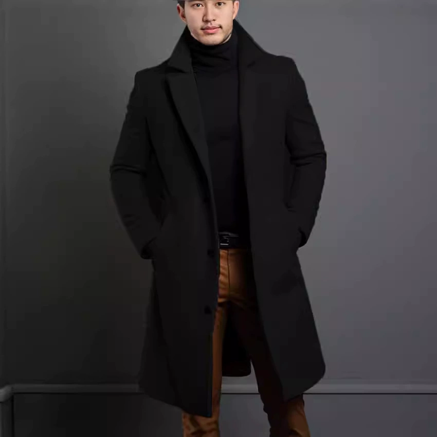 Куртка (Amazon) Цветной полуseason Woolen Coat, средняя длина, тёплая подкладка