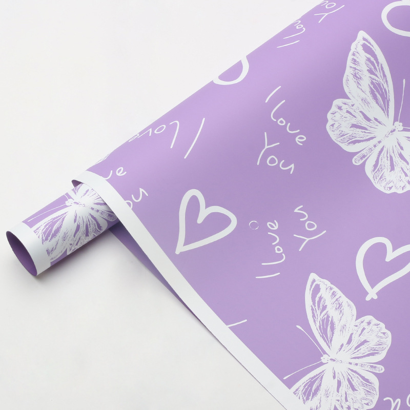 Flor Xi mariposa amado marco de papel de embalaje de flores OPP película impermeable DIY regalo ramo de flores papel de embalaje de flores
