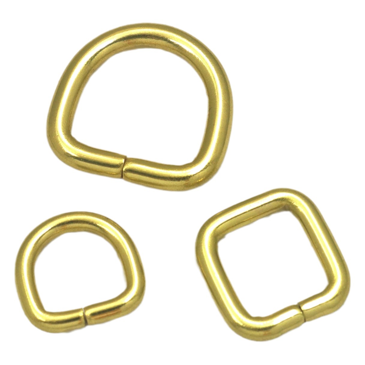 Wholesale solid brass seamless D-ring opening pure copper D-buckle pure copper square buckle luggage hardware accessories semicircular buckle
