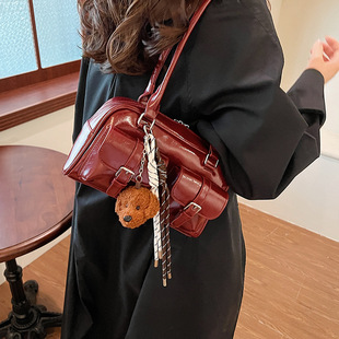 Fashionable Oil Wax Leather Large Bag Women's 2024 Autumn New Large Capacity Tote Bag Fashionable Simple Shoulder Underarm Bag