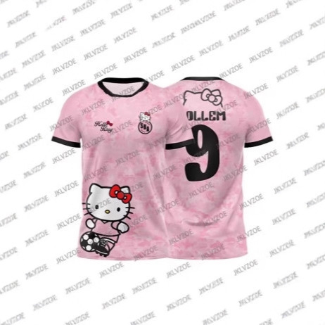 2025 Special Edition Sanrio Hello Kitty Football Shirt 3D Printed Round Neck Sweatshirt Breathable Men's and Women's T-Shirt 2025 Special Edition Sanrio Hello Kitty Football Shirt 3D Printed Round Neck Sweatshirt Breathable Men's and Women's T-Shirt