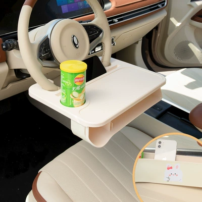 Other Automotive Interior Supplies – steering wheel small table cart - upgraded-beige-bunny-dual-purpose-table-tray