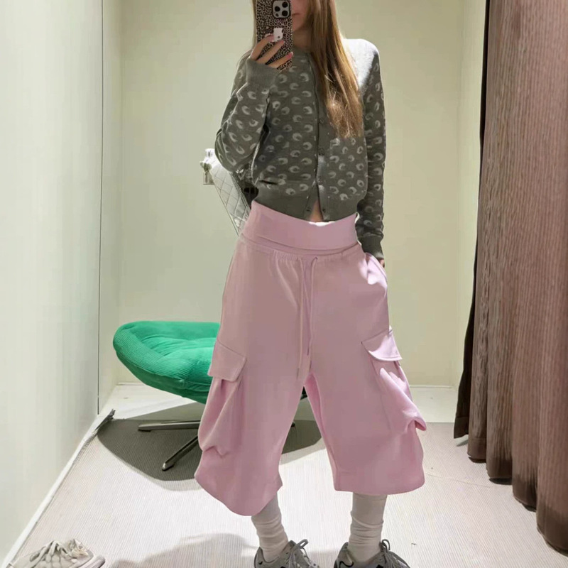 In-Stock Export Sports Commuter Style High-Waisted Wide-Leg Pants for Women, Loose Fit with Large Pockets, Cropped Pants with Drape Effect, Casual Pants for Women In-Stock Export Sports Commuter Style High-Waisted Wide-Leg Pants for Women, Loose Fit with Large Pockets, Cropped Pants with Drape Effect, Casual Pants for Women