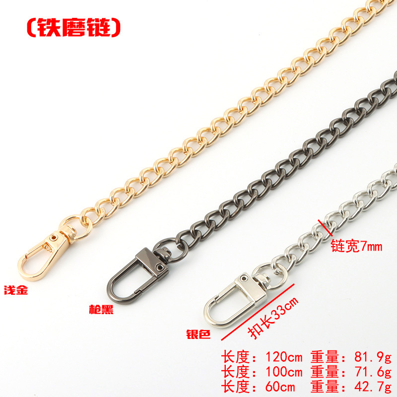 Cadena plana metálica de alta calidad para reemplazo de asas de bolso