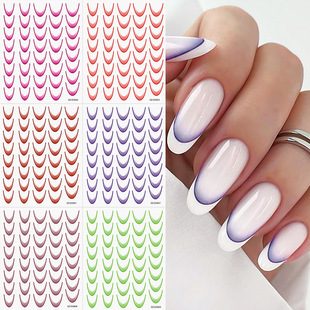 French suit Nail Art Sticker 18 Color Flat Thin Tough Nail Decoration Adhesive Waterproof French Nail Art Sticker