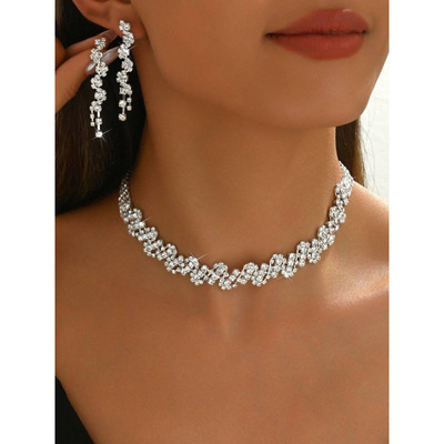 A 97822 Rhinestone wedding jewelry set Rhinestone Wedding dress jewelry suit